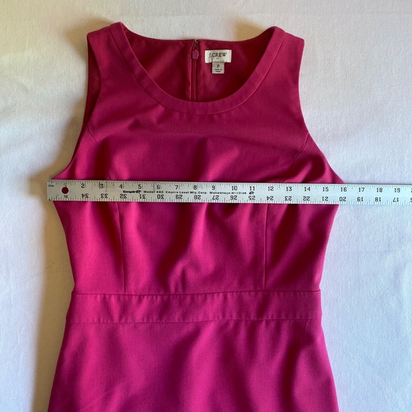 J. Crew Sleeveless Sheath Dress Sz 2 Midi Knee Length Hot Pink Barbiecore Office - Picture 10 of 10